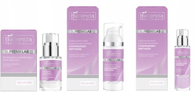 Bielenda Professional Profesional Zestaw Supremelab Pro Age Expert serum p/zmarszczkowe + krem pod oczy + krem p/zmarszczkowy