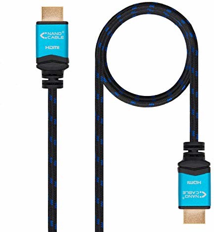 Nano Cable Nanocable 10.15.3700 kabel HDMI V2.0 o wysokiej prędkości z Ethernet, 4 K @ 60 Hz, 18 Gbit/s, A/M-A/M, Ultra HD 3D ARC, czarny, 0,5 mts 10.15.3700