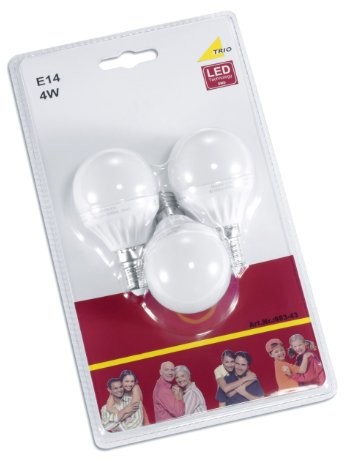 Trio Leuchten LED źródło światła 3 szt. Blister E14 krople, 4 W 983 43 983-43
