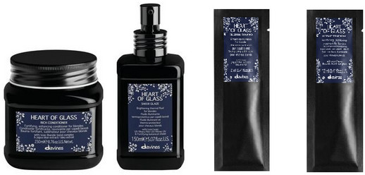 Davines zestaw Heart Of Glass - odżywka 250ml + fluid termiczny 150ml + 2 x saszetka 12ml