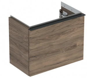 GEBERIT GEBERIT 502.302.JR.1 Szafka pod umywalkę kompaktową iCon z jedną szufladą 52 cm x 41,5 cm x 30,7 cm orzech hickory melaminowa struktura drewna lava matowy