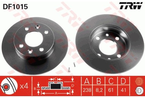 TRW Tarcza hamulcowa DF1015