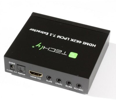 Techly HDMI 4K audio extractor SPDIF Toslink 4x Jack 3.5mm LPCM 5.1CH 7.1CH (025756)