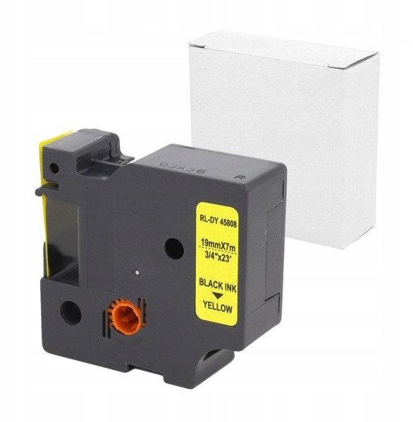 Dymo Taśma zamiennik D1 45808 19mm żółta/czarny