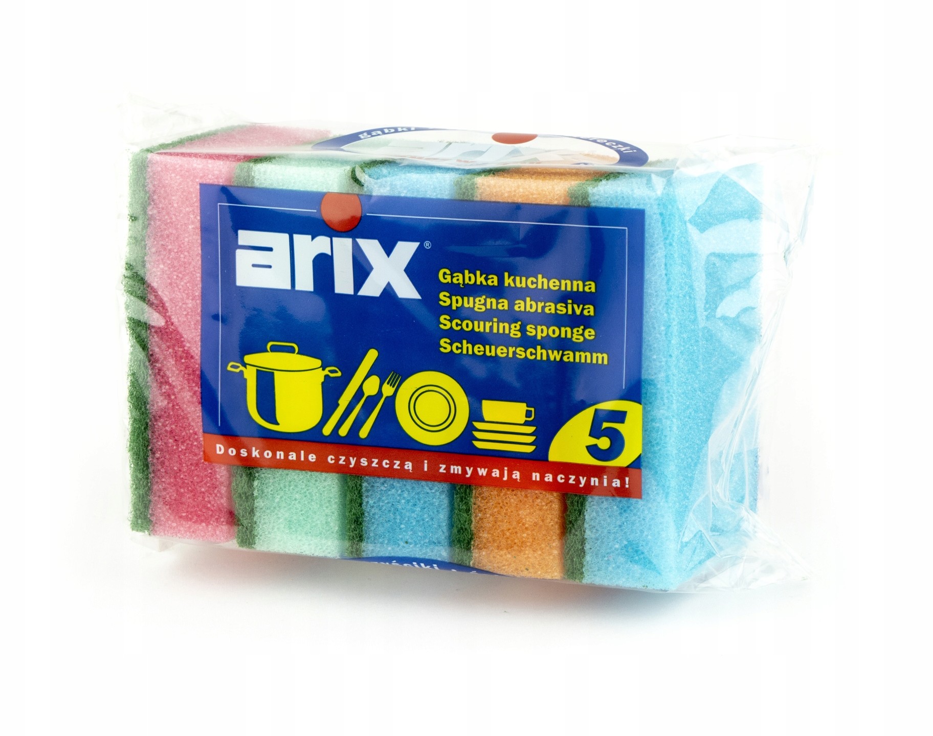 Arix Zmywaki kuchenne gąbki do naczyń 5szt