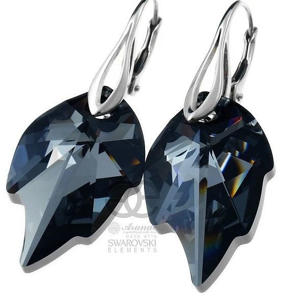 Swarovski EXCLUSIVE piękne kolczyki NIGHT LEAF