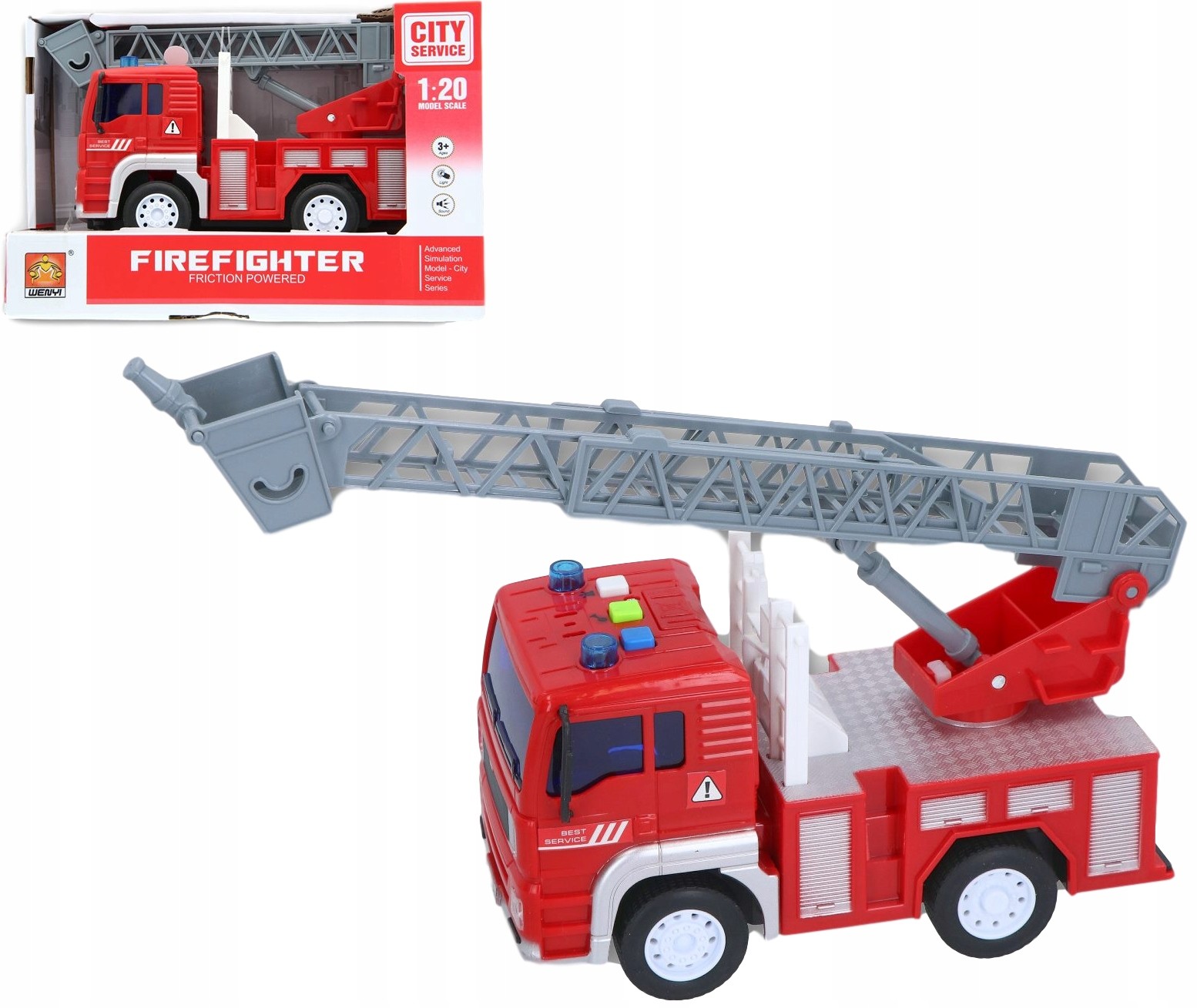 Wóz Strażacki Z Wysuwaną Drabiną Na Baterie Dźwięk