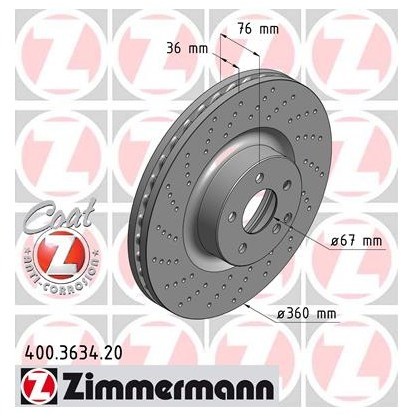 Zimmermann Tarcza hamulcowa 400.3634.20