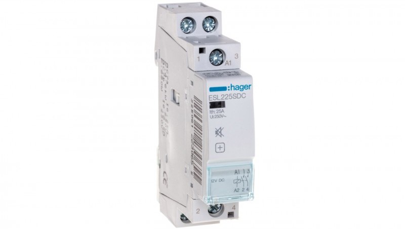Hager POLO Stycznik modułowy 2Z 12V ACDC ESL225SDC ESL225SDC