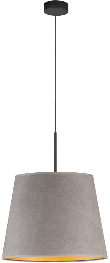 LYSNE Designerski żyrandol z abażurem SARI VELUR kolor szary ze złotym wnętrzem 14565V/6 KOLOR SZARY ZE ZŁOTYM WNĘTRZEM