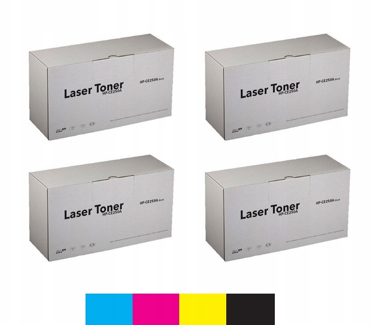 4x Toner CE250A CE251A CE252A CE253A CP3525 CM3530