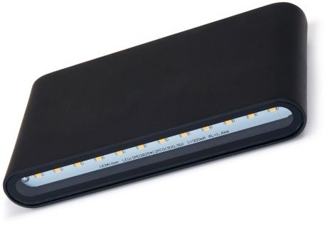 Brolux LAMPA ELEWACYJNA / KINKIET ŚCIENNY LED FLOW 2X6W CZARNA OO013068