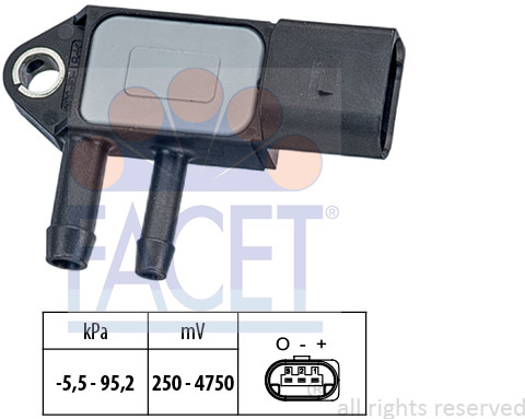 FACET Czujnik ciśnienia, wzmacniacz siły hamowania (serwo) 10.3263 10.3263