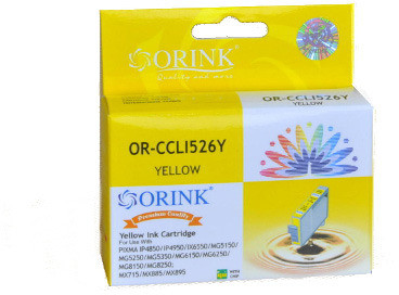 ORINK Tusz do drukarek Canon 526 Pixma iP4850 / IX6550 / MG5150 / MX715 | Yellow | 10,5ml. CCLI526Y OR orink_CLI526Y OR