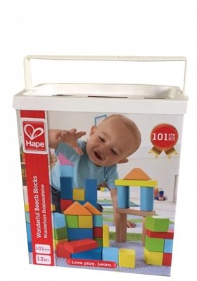 Hape Klocki w wiaderku z sorterem 101 sztuk