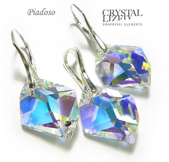 Arande SWAROVSKI piękny komplet SREBRO 20mm AB cosmic 1149069168