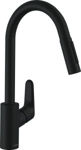 Hansgrohe 31815670 Jednouchwytowa bateria z wyciąganą wylewką z przełącznikiem DN15 mat czarny