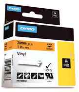 Dymo Oryginał RHINO taśma winylowa 24mm czarna na pomarańczowym 1805427