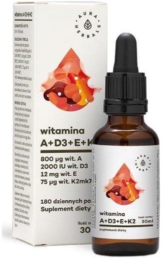 Aura Herbals Witamina A + D3 + E + K2 suplement diety w kroplach 30ml 69887-uniw