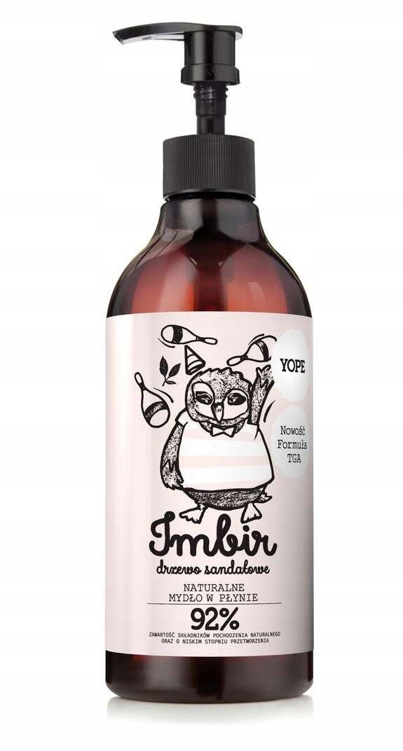 YOPE Mydło płyn, Imbir&Drzewo Sandałowe 500ml