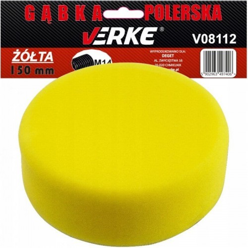 VERKE GĄBKA POLERSKA 150mm ŻÓŁTA ŚREDNIO TWARDA VERKE V08112 V08112