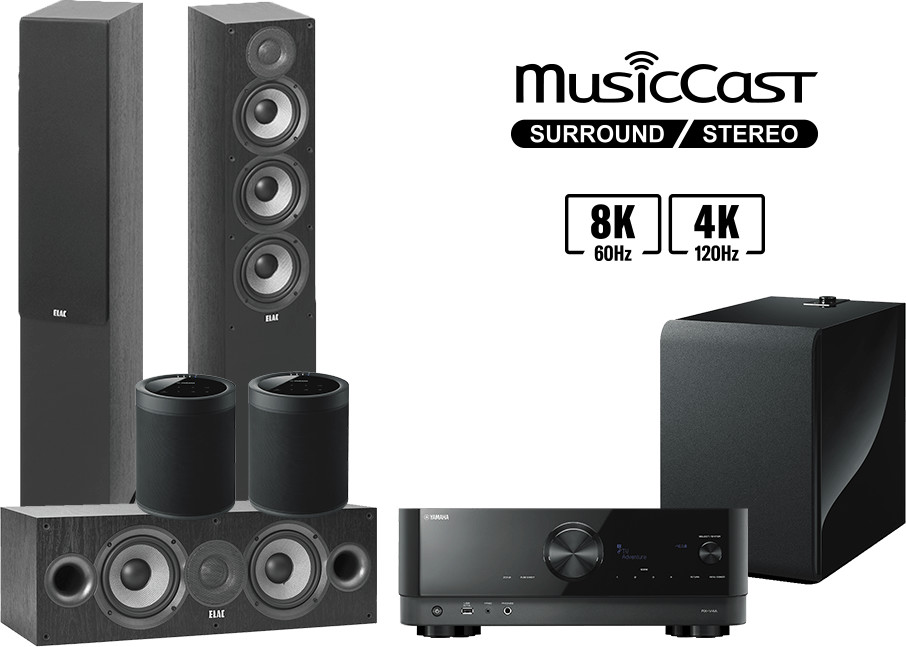 Yamaha RX-V6A + Debut 2.0 F5.2 + Debut 2.0 C5.2 + 2 x MusicCast 20 + MusicCast Sub 100 Czarny