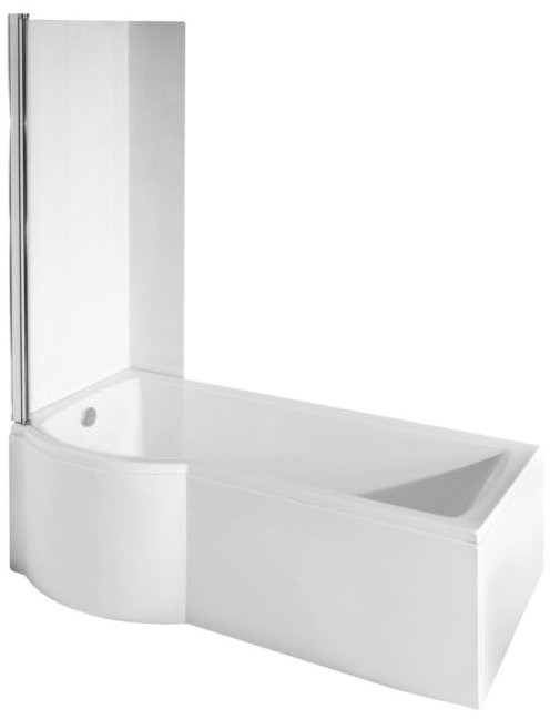 Besco PMD Inspiro Kabino-wanna asymetryczna 150x70 cm akrylowa lewa z parawanem 1-częściowym biała WAI-150-NLE odbiór osobisty Kraków Warszawa 29-Innych-Miast WAI150NLE