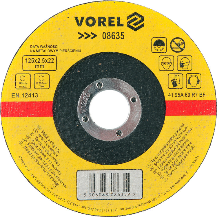 Vorel Tarcza do cięcia metalu 125x2,5x22 08635