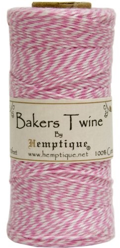 Hemptique hemptique bawełna Baker 's twine 2-warstwowa cewki 410' light pink, inne, wielokolorowy BTS2LTPNK-W