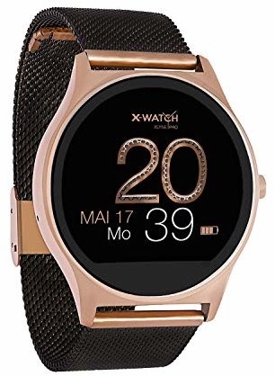 X-WATCH 54030 JOLI XW PRO - Smartwatch dla kobiet iOS / iPhone - Zegarek fitness - Android z WhatsApp Info Velvet Black