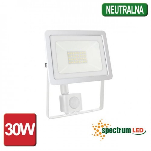 Spectrum LED NAŚWIETLACZ NOCTIS LUX 2 30W IP44 BIAŁY BARWA NEUTRALNA Z CZUJNIKIEM SLI029043NW_CZUJNIK