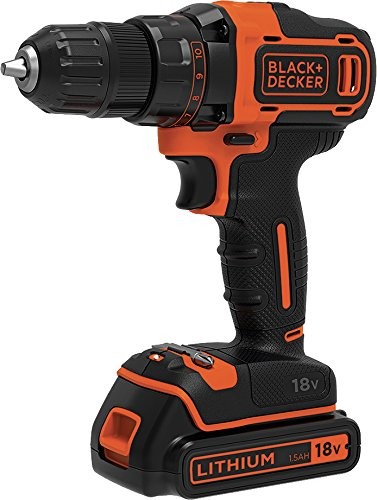 Black&Decker Black + Decker 1,5 AH akumulator 2-biegowa wiertarko-wkrętarka akumulatorowa, czarny, pomarańczowy BDCDD186K-QW