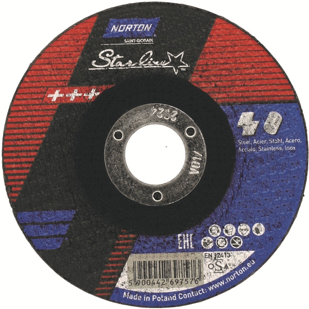 NORTON Tarcza ścierna do metalu Starline A46R 180 mm 66252837247