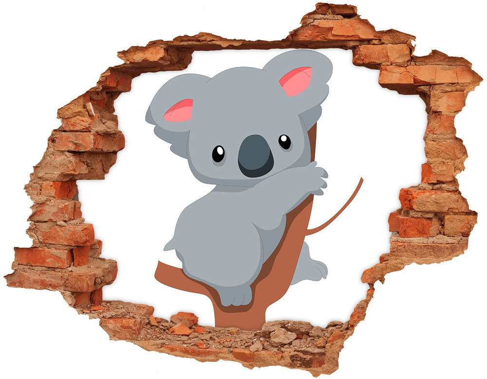 Wallmuralia.pl Dziura 3d fototapeta naklejka Koala na drzewie