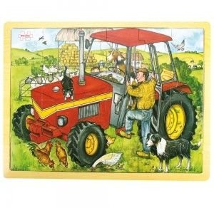 Bigjigs Toys puzzle drewniane Traktor