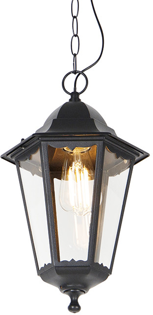 QAZQA Klasyczna zewnętrzna lampa wisząca czarna IP44 - Havana