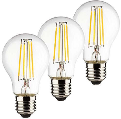 Müller Licht-częściowy zestaw retro-LED żarówka kształt zastępuje 40 W, szkło, E27, 4 W, srebrny, 6 x 6 x 10.6 cm, 3 jednostek 400289_Set (400290_Set)