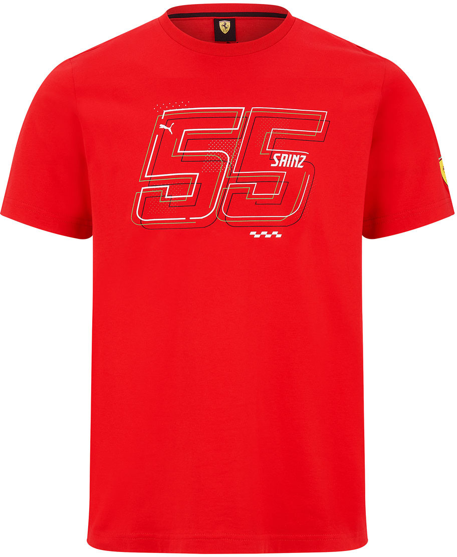 Ferrari F1 Team Scuderia Koszulka T-shirt męska Sainz red Ferrari F1 2022 701219460003220