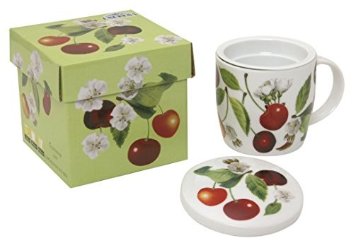 Excelsa szarą Fine Bone China filiżanek i podobnych filiżanka do herbaty z filtrem i pokrywa 3 rozmiar, więcej/wiśnie/porzeczki, 12 x 12 x 10 cm 33159