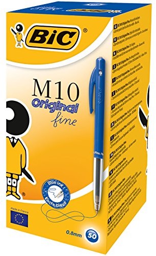 BIC ball point Blue 0,8 MM Pack of 50 Pieces, 11bic190126 (Pack of 50 Pieces Retractable Pen) M10FB