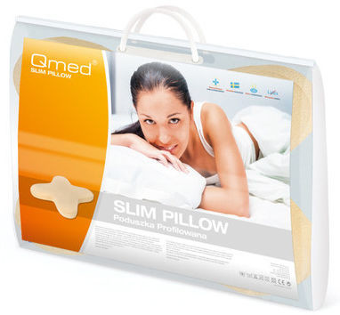 Qmed Duża MIĘKKA Poduszka ortopedyczna z pianki leniwej do spania (Qmed Slim pillow)