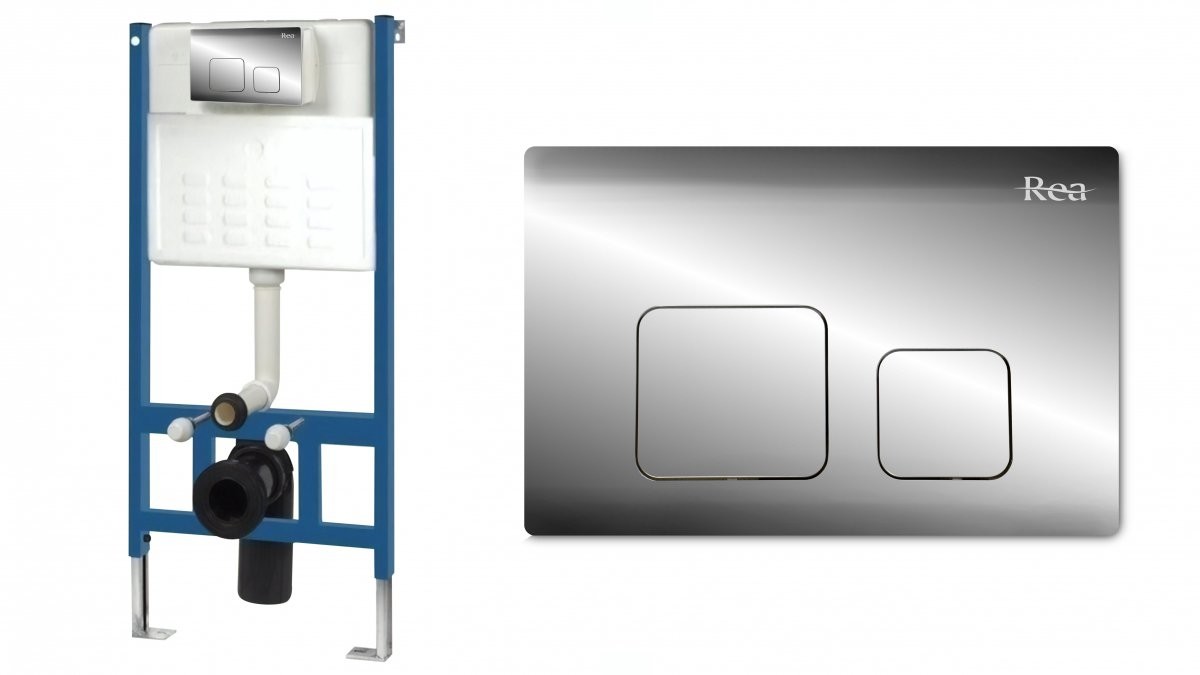 REA łazienka z wyobraźnią Stelaż podtynkowy z przyciskiem F chrom E0019