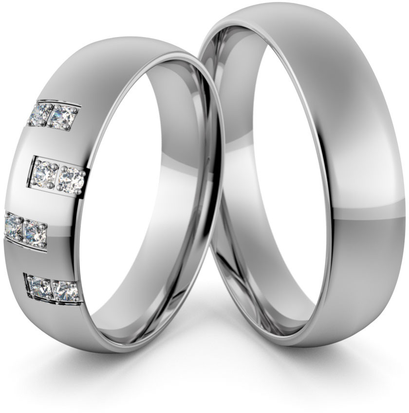 Eminence Obrączki ślubne palladowe 5 mm z brylantami - Pd-107 Pd-107
