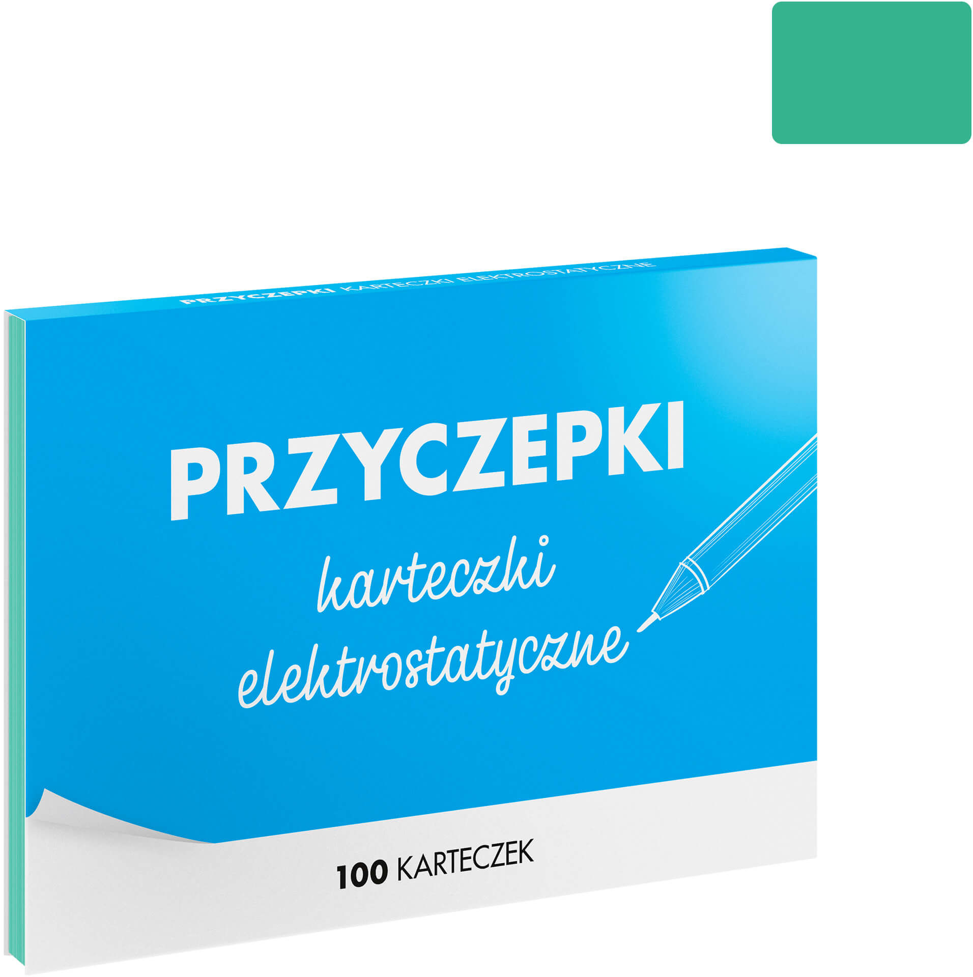 Фото - Стікери й папірці PRZYCZEPKI - turkusowe karteczki elektrostatyczne - 100 szt.