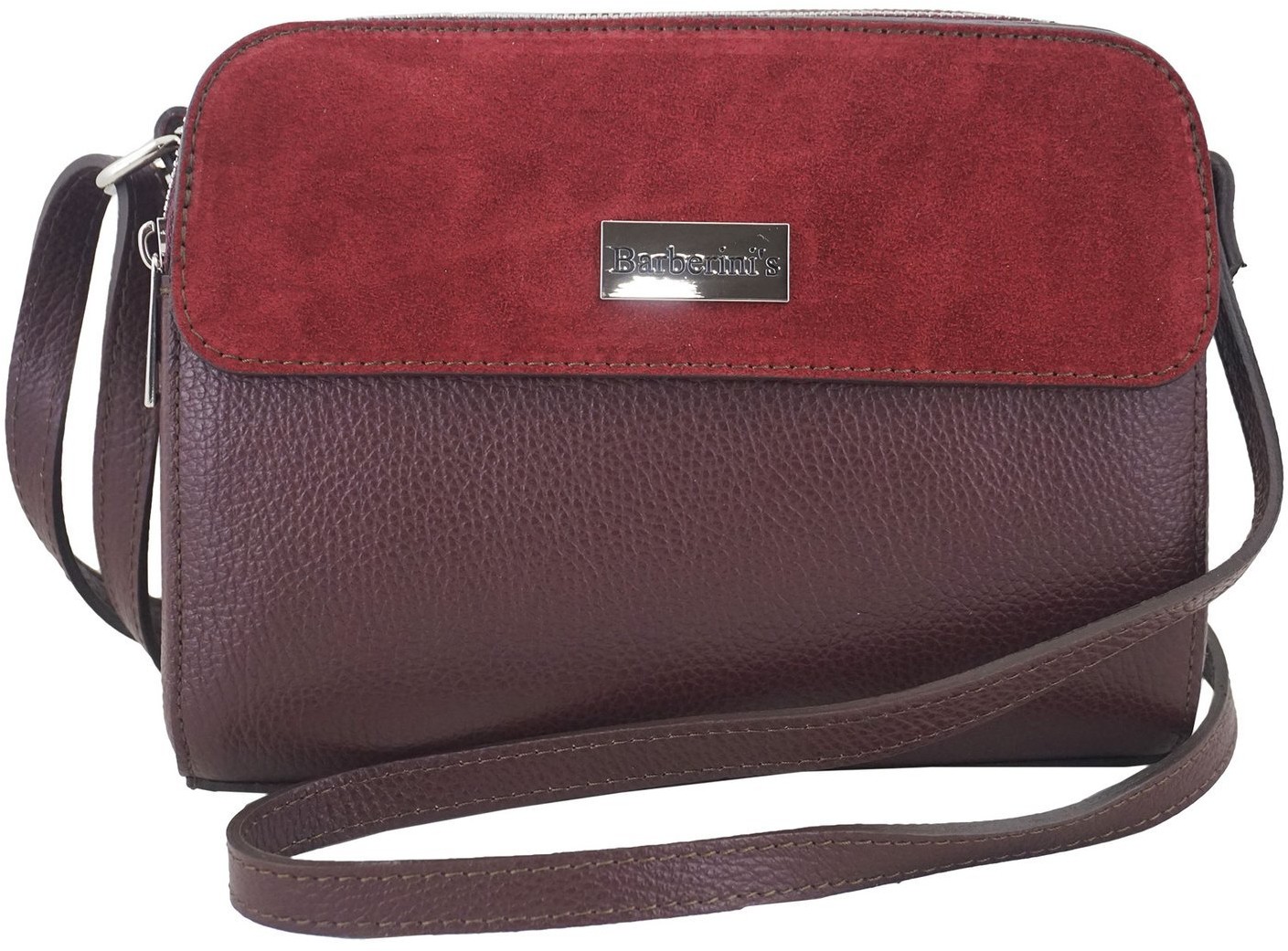 Barberini's Torebki skórzane crossbody - Bordowa 885-5