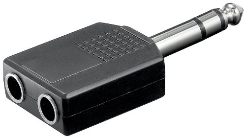 Wentronic Adapter wtyczka jack 6,35 MM na 2 złącza typu jack 6,35 MM (11102-GB)