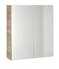 Aqualine VEGA szafka z lustrem, 60x70x18cm, dąb platin VG860