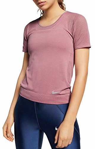 Nike Damska koszulka W Nk Infinite Top Ss Pył śliwkowy/srebrny odblaskowy XS AT0578