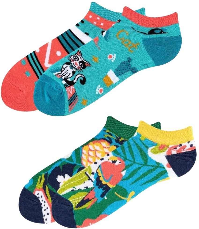 Todo Socks 2PACK PET FRIENDS zestaw zwierzęcych stopek wzory: Cats, Papaya