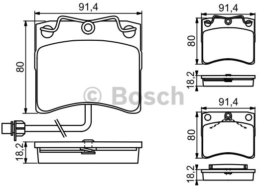 Bosch Zestaw klocków hamulcowych, hamulce tarczowe 0 986 494 041
